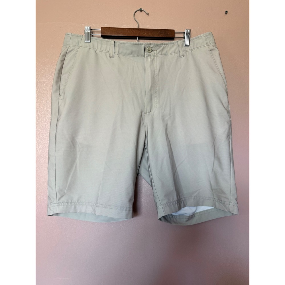 Bolle Mens 38 Tan Performance Golf Shorts Stretch Lightweight Flat Front Khaki